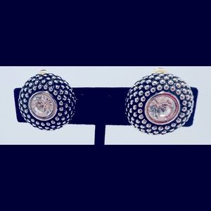 Joan Rivers Vintage Classic Collection Antique Silver Tone Clip On Earrings